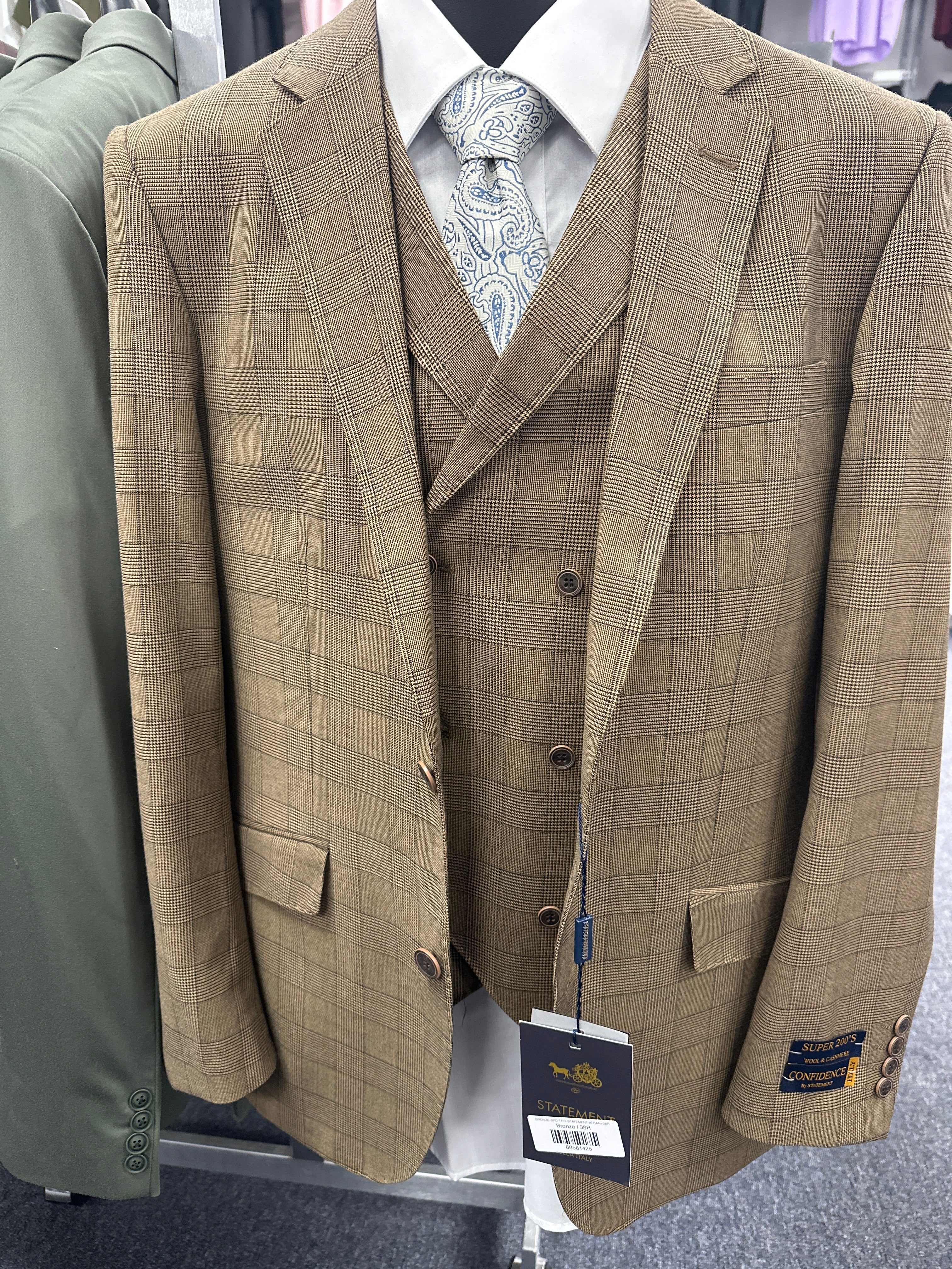 Statement Bronze 3 Piece Tailored Fit Suit - Atrani