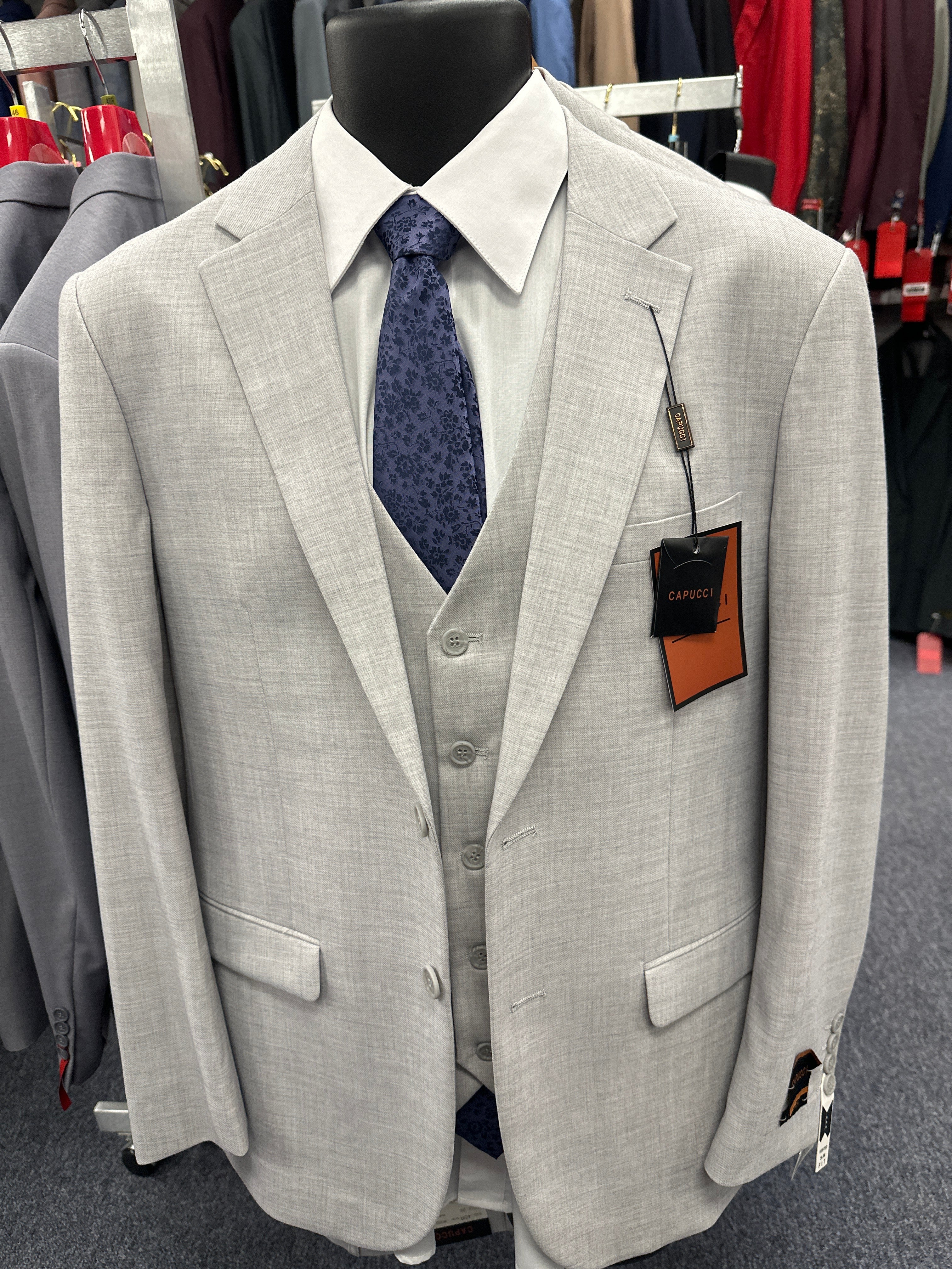 Capucci Glacier Grey 3 Piece Slim Fit Suit - 200