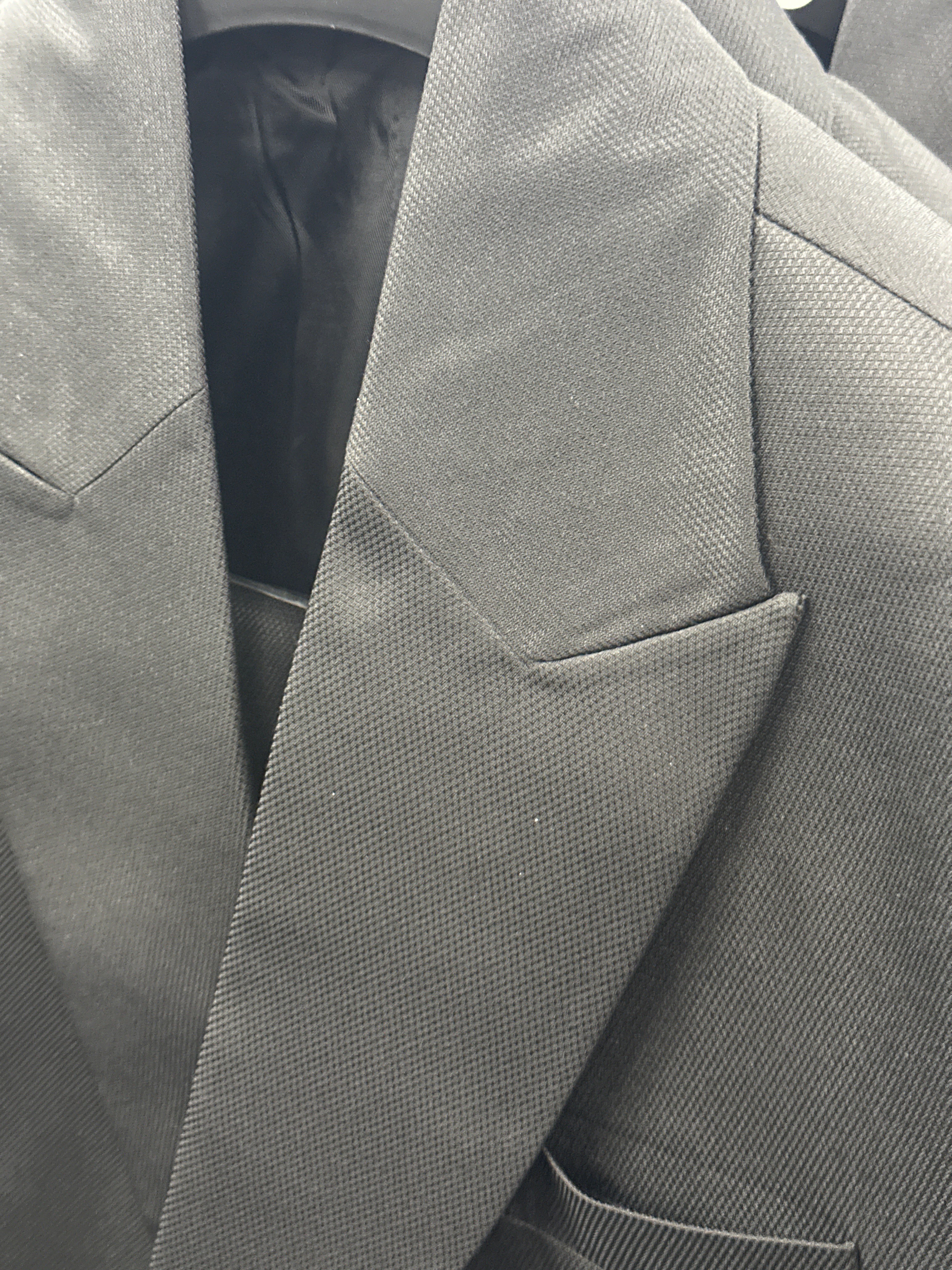 TNF Solid Black Double Breasted Suit