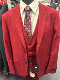 Braveman Red 3 Piece Slim Fit Suit - M300