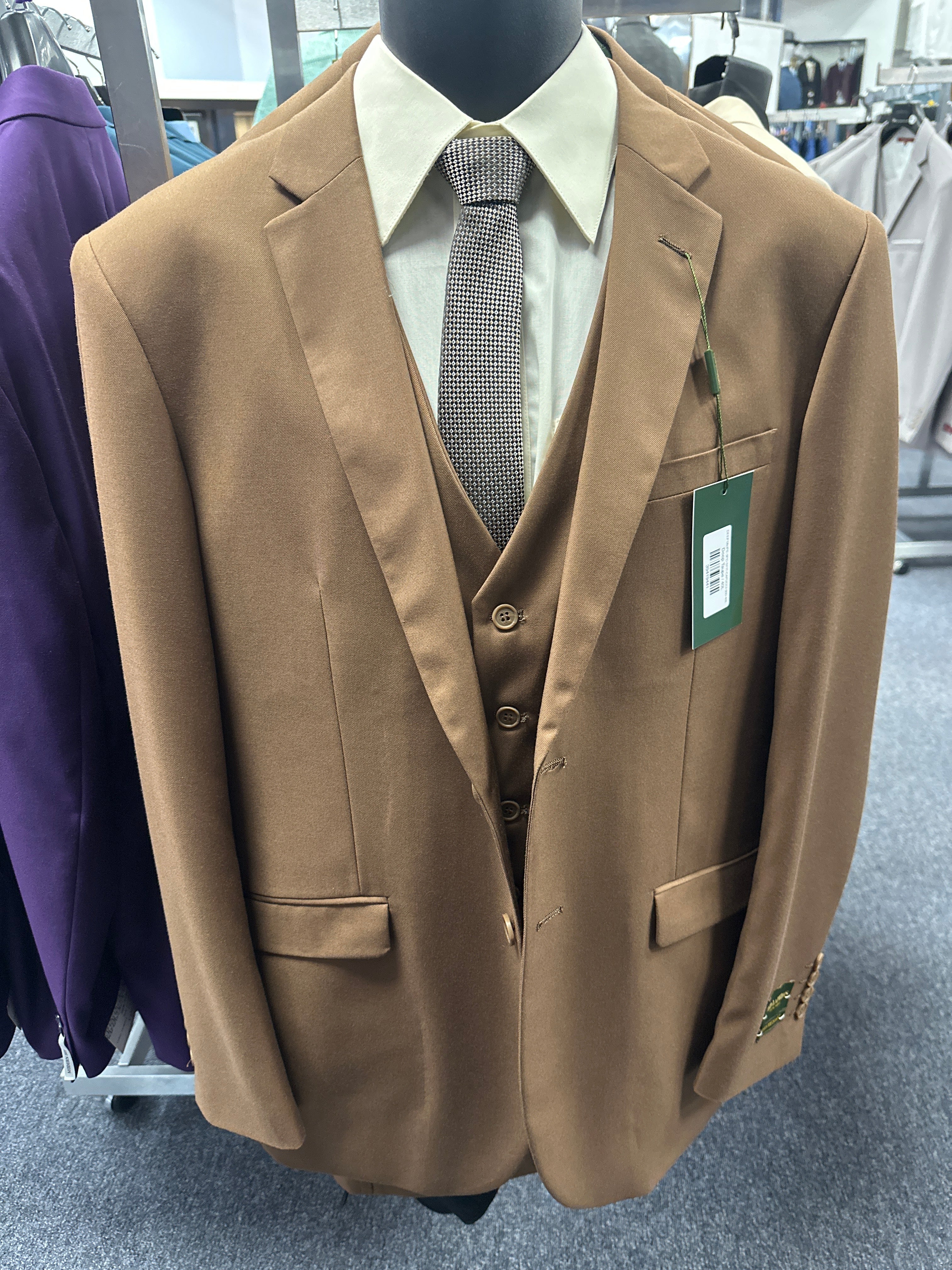 Capucci Deep Taupe 3 Piece Slim Fit Suit - 300