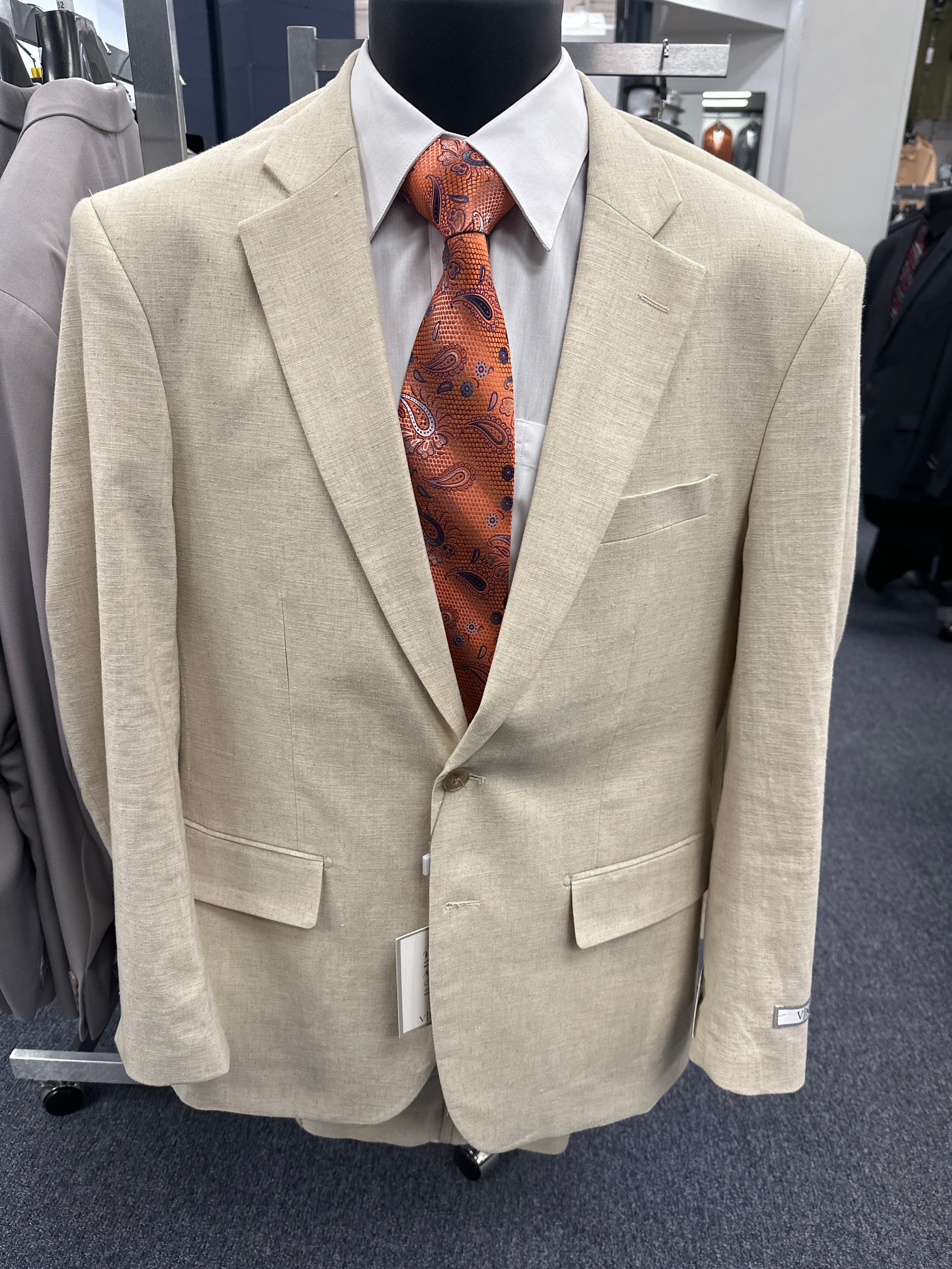 Vinci Tan 2 Piece Modern Fit Suit - MLC-1 Linen