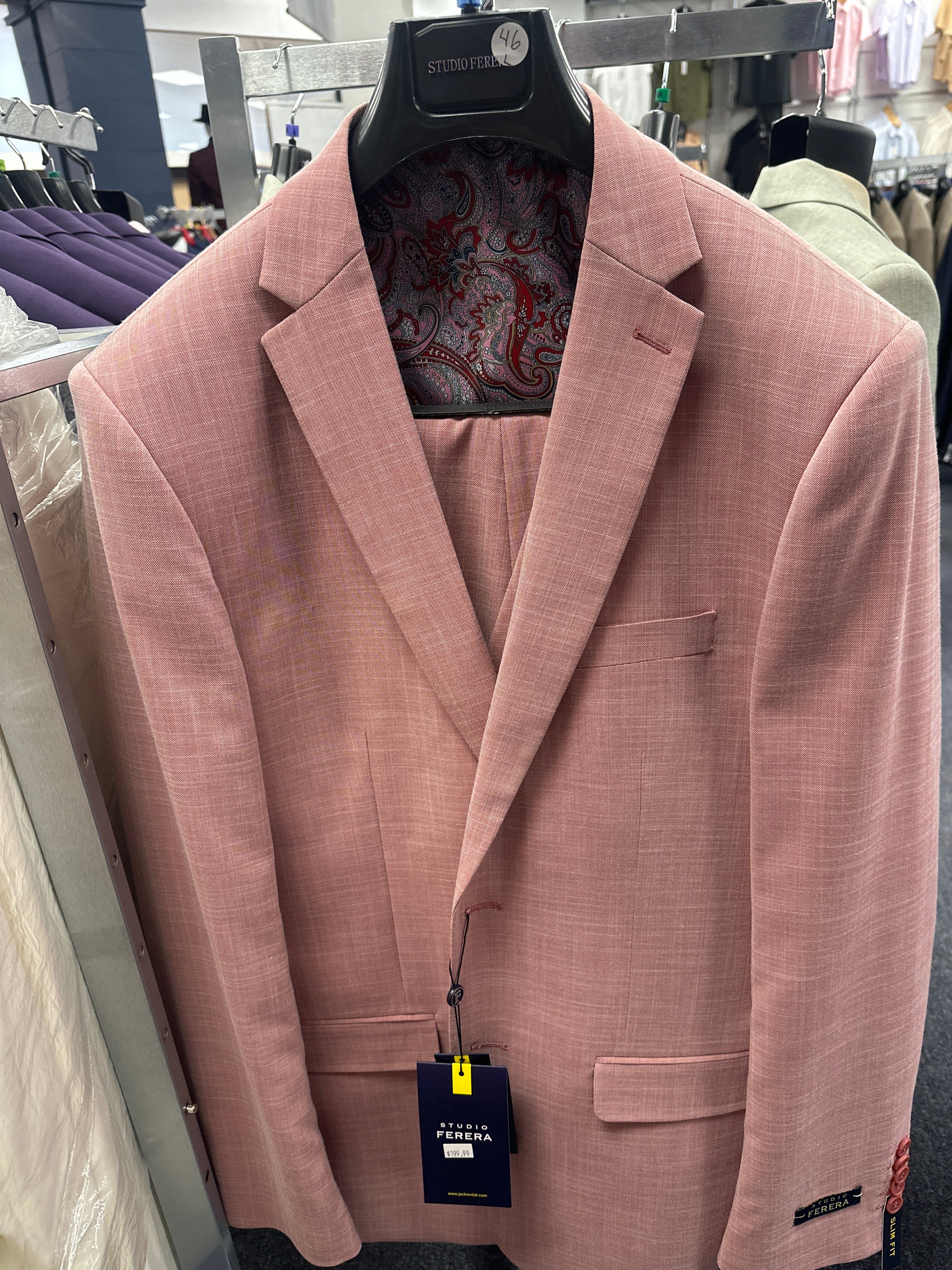 Studio Ferera Coral 3 Piece Slim Fit Suit - 30971