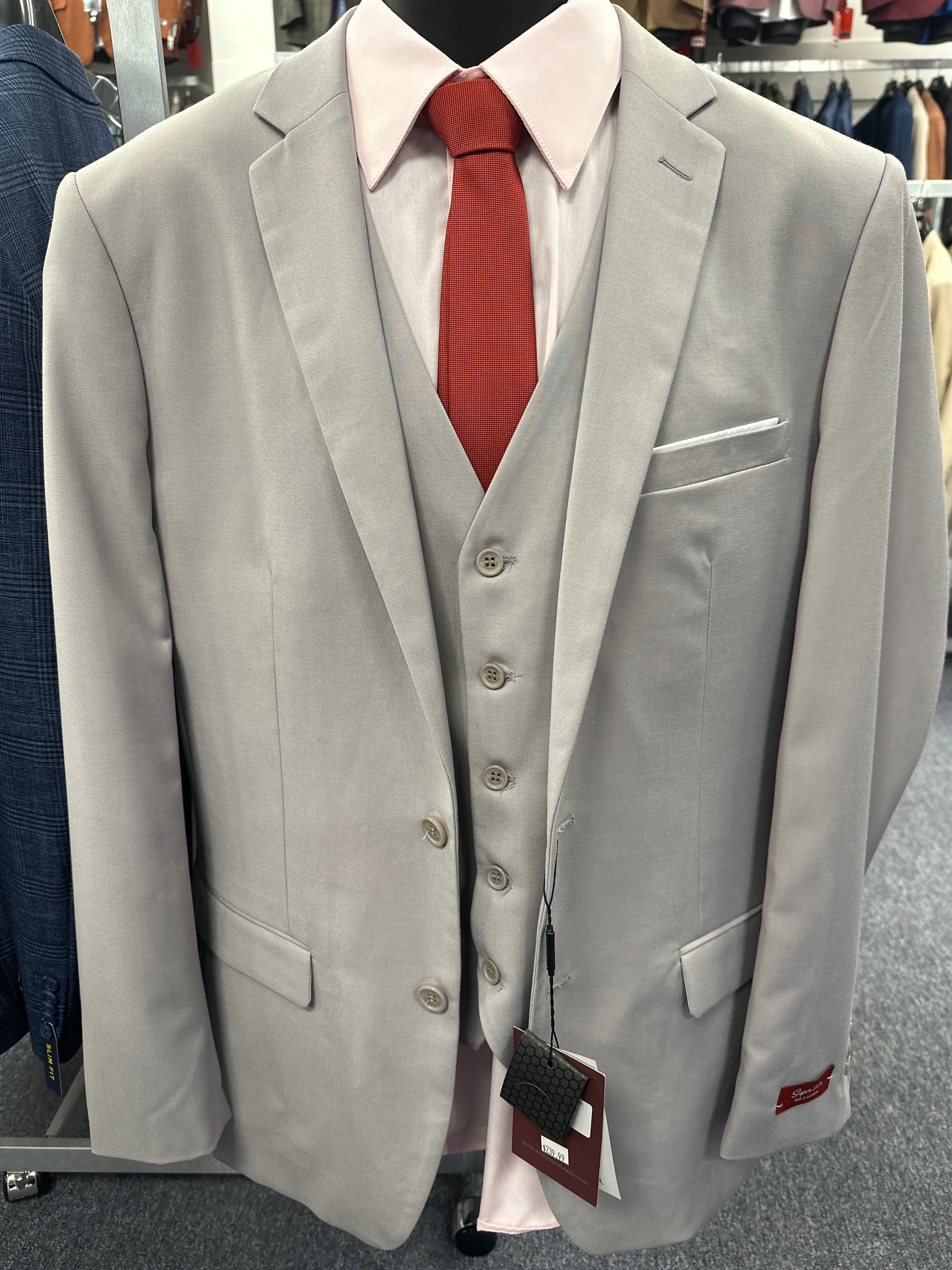 Statement Ash 3 Piece Slim Fit Suit - Lorenzo