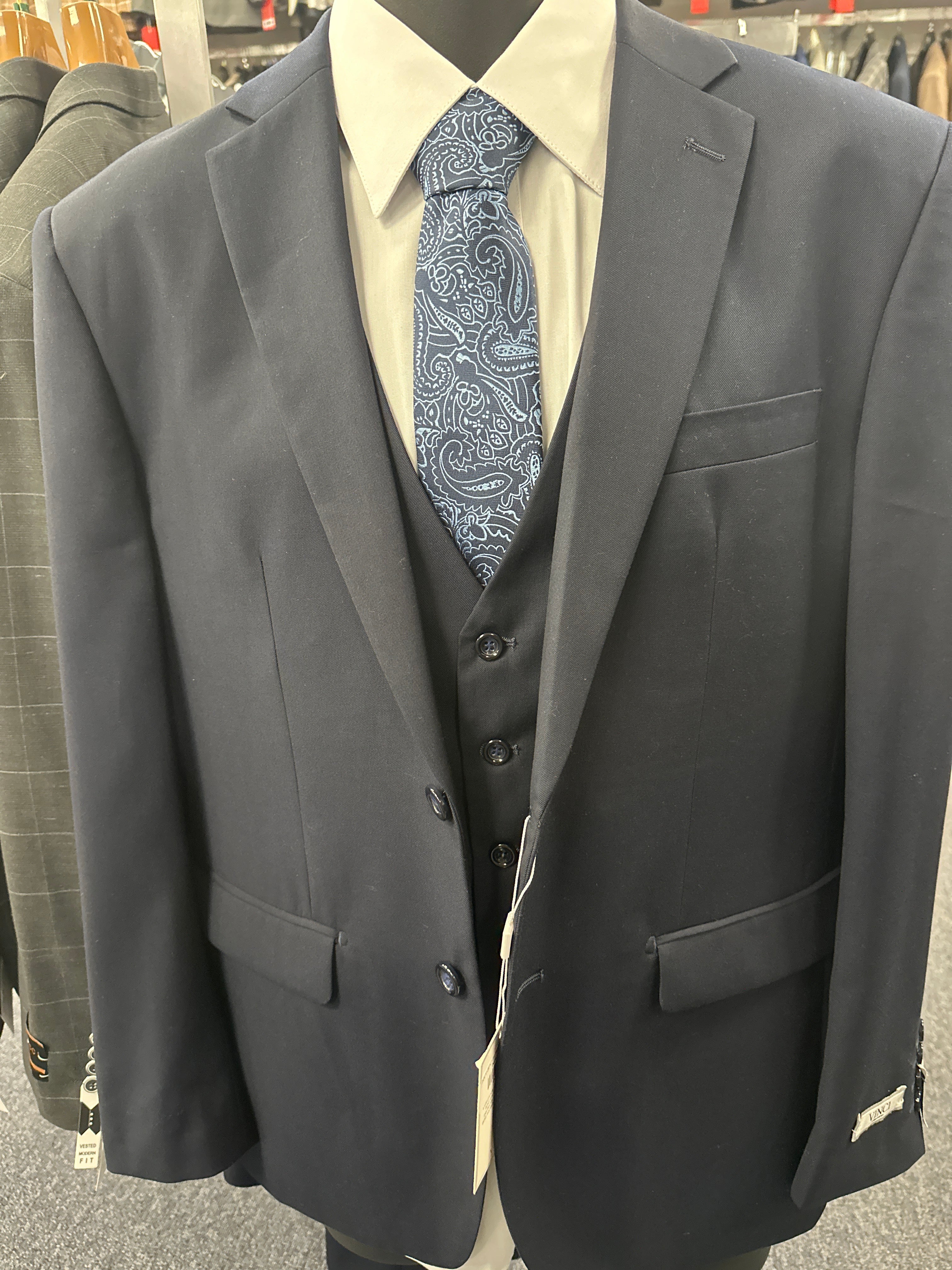 Vinci Navy 3 Piece Slim Fit Suit - SV2900