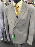 Gino Vitale Solid Gray Double Breasted Suit