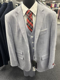 Statement Sky Blue 3 Piece Textured Tailored Fit Suit - Larzo