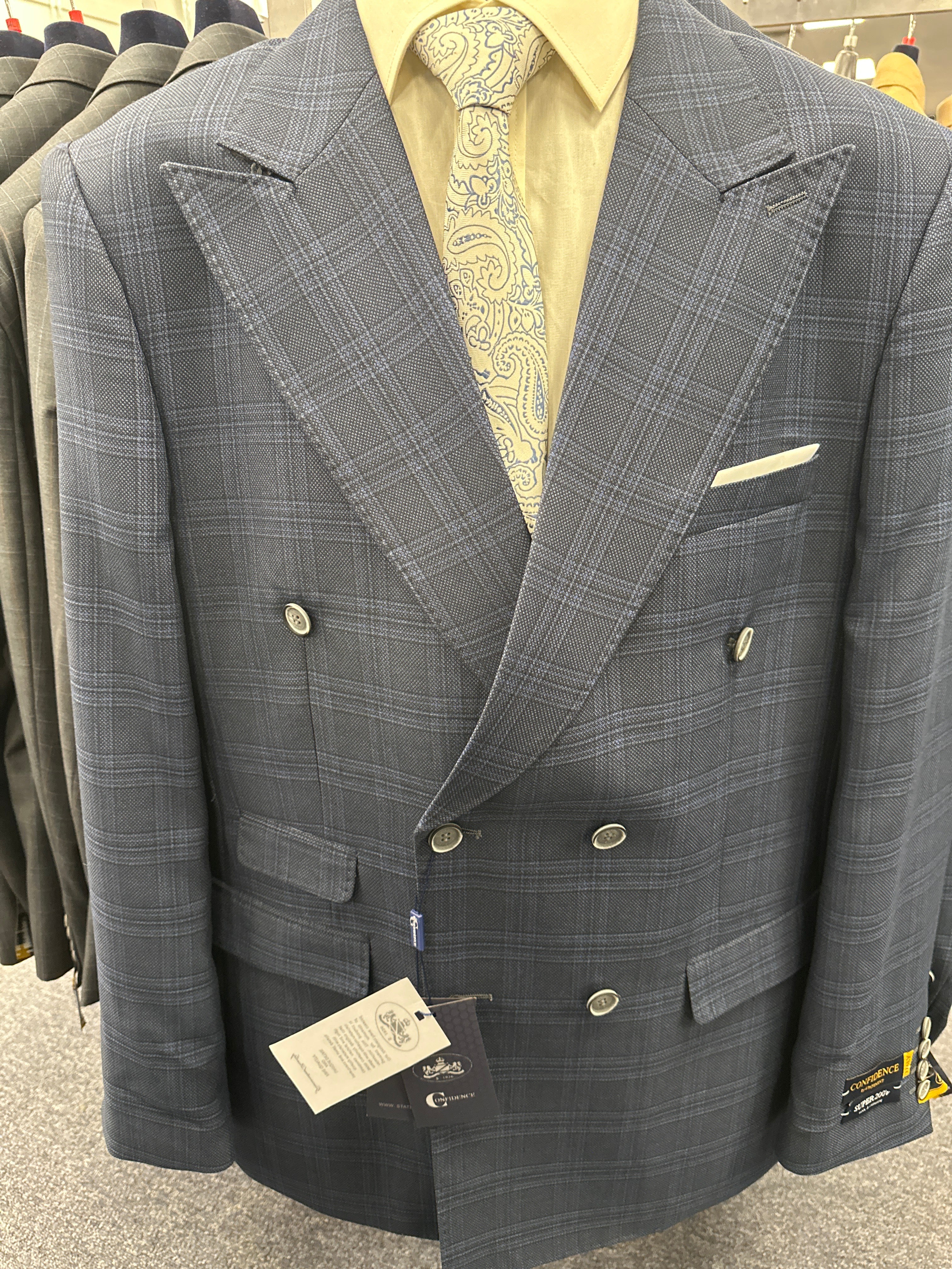 Statement Sapphire Double Breasted Tailored Fit Suit - SD-102