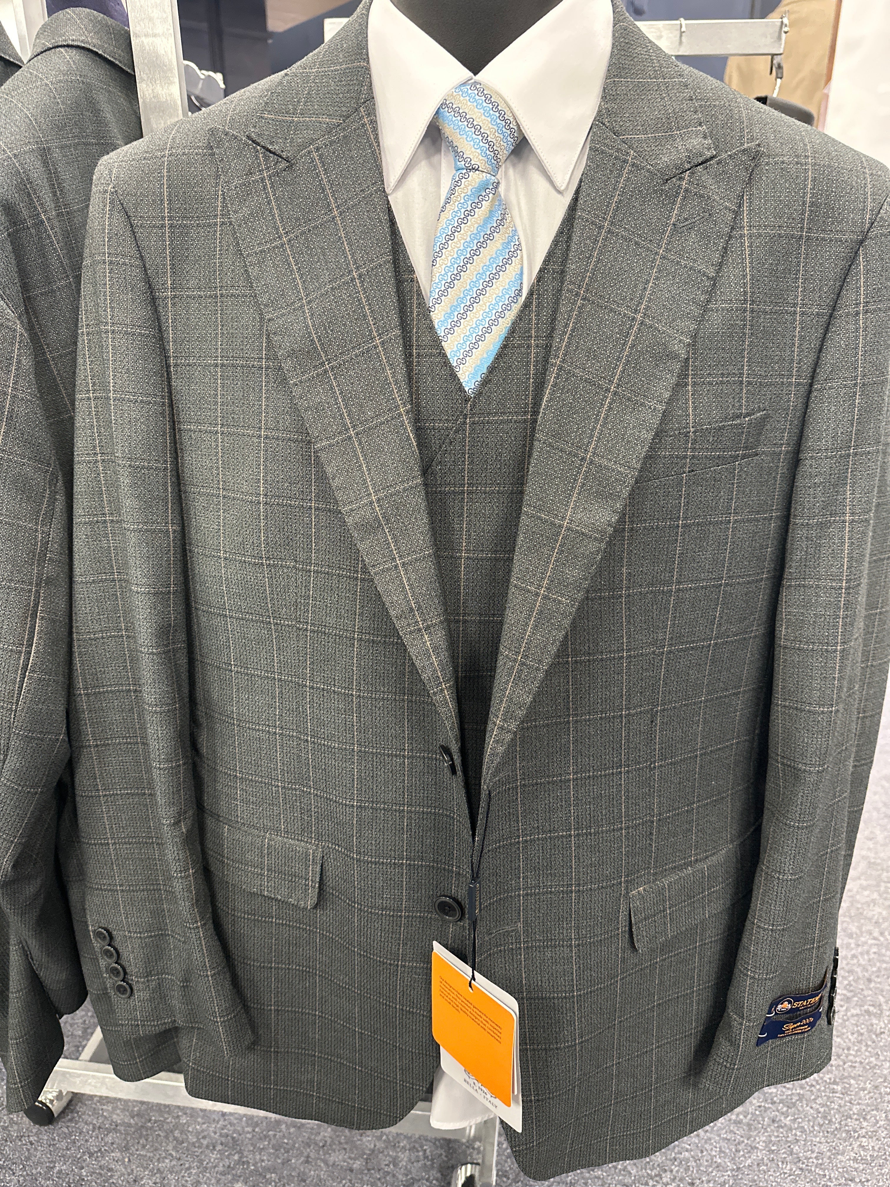 Statement Olive 3 Piece Tailored Fit Suit - Monte