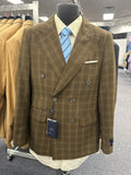 Statement Brown Double Breasted Tailored Fit Suit - SD-103