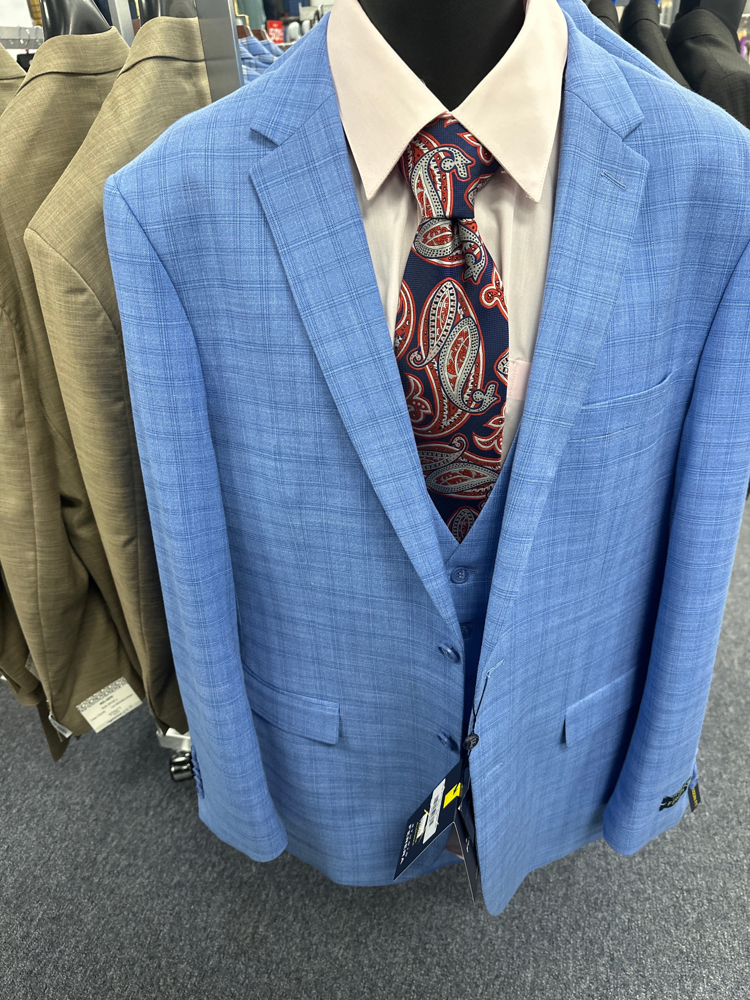 Studio Ferera Blue 3 Piece Slim Fit Suit - 30902