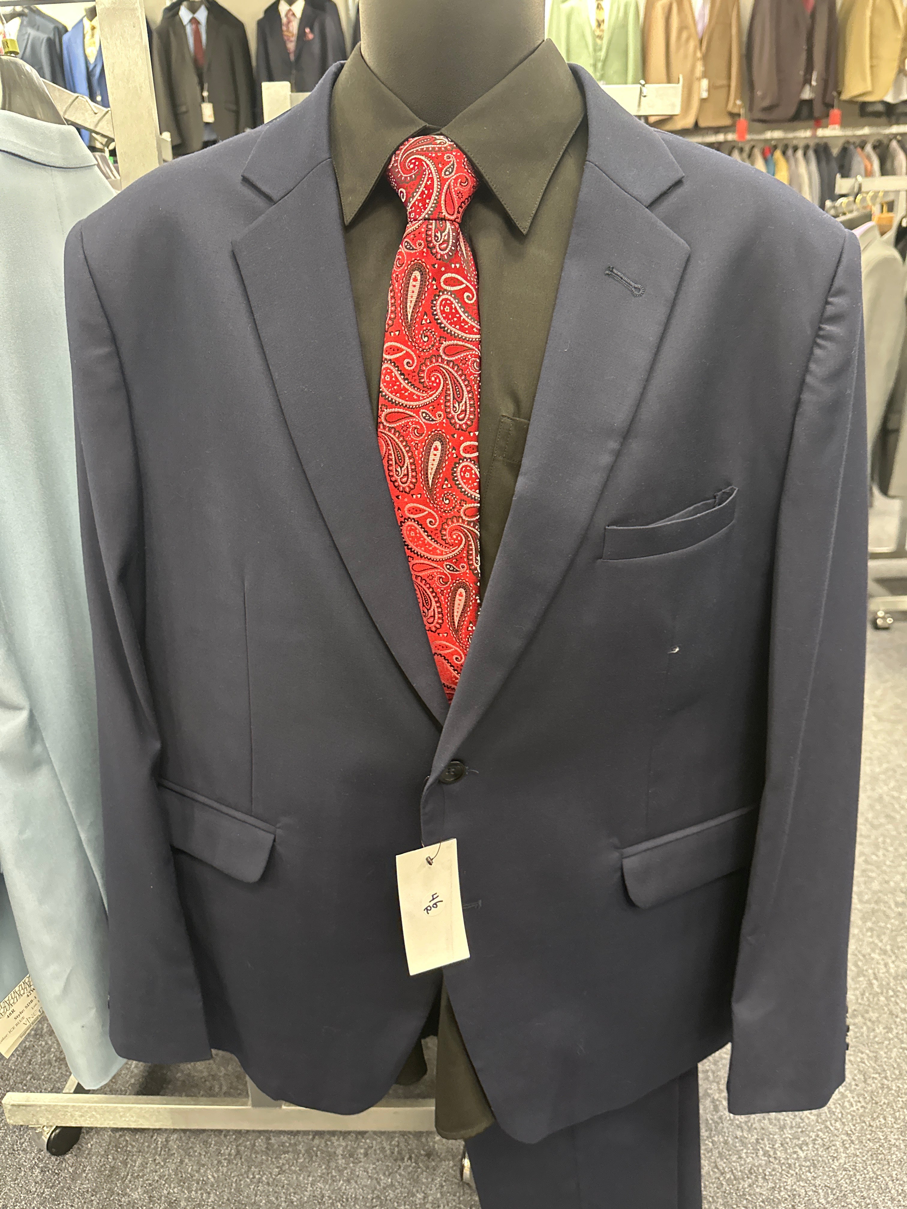 Vastros Navy Blue 2 Piece Slim Fit Suit - TRL