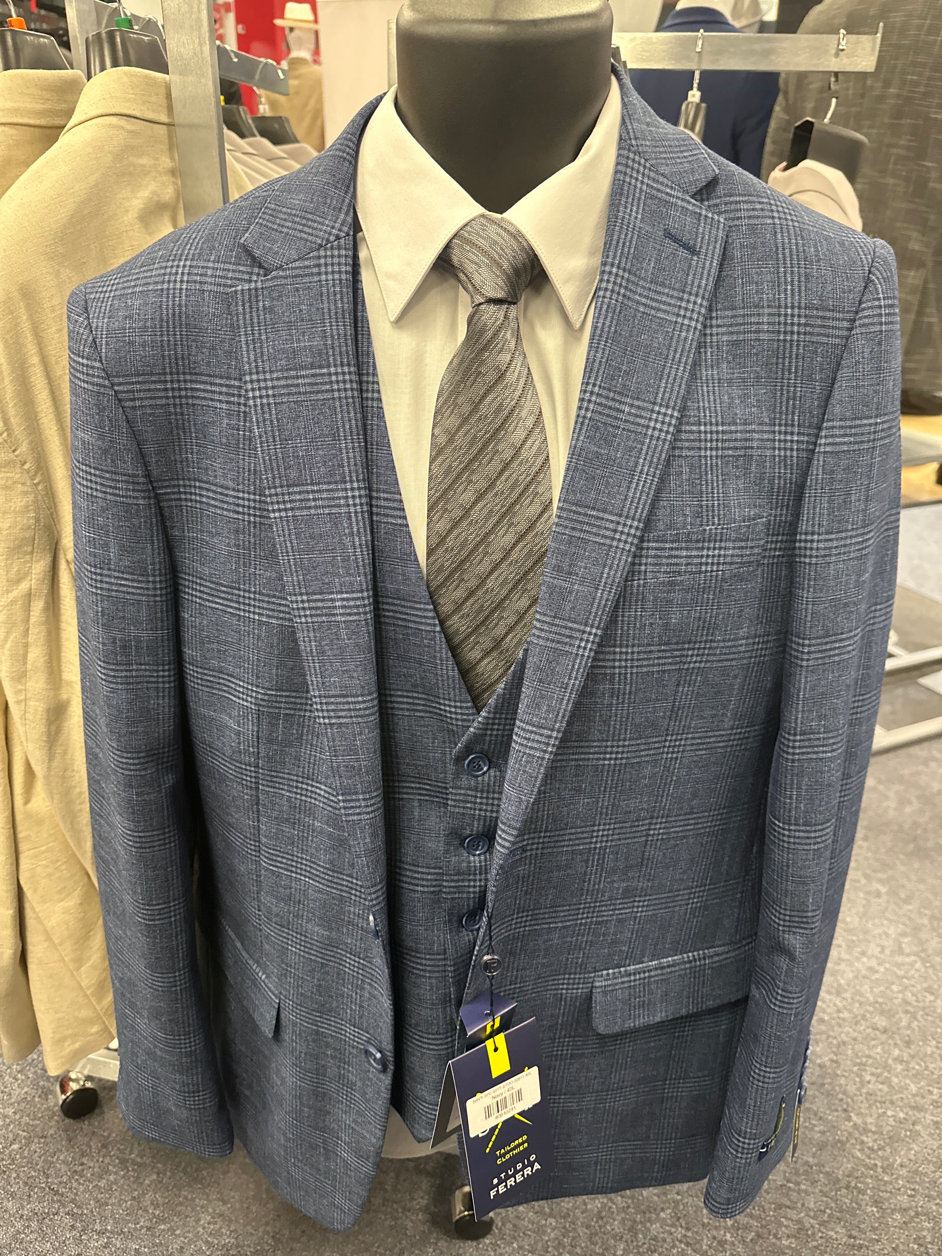 Studio Ferera Navy 3 Piece Slim Fit Suit - 30911