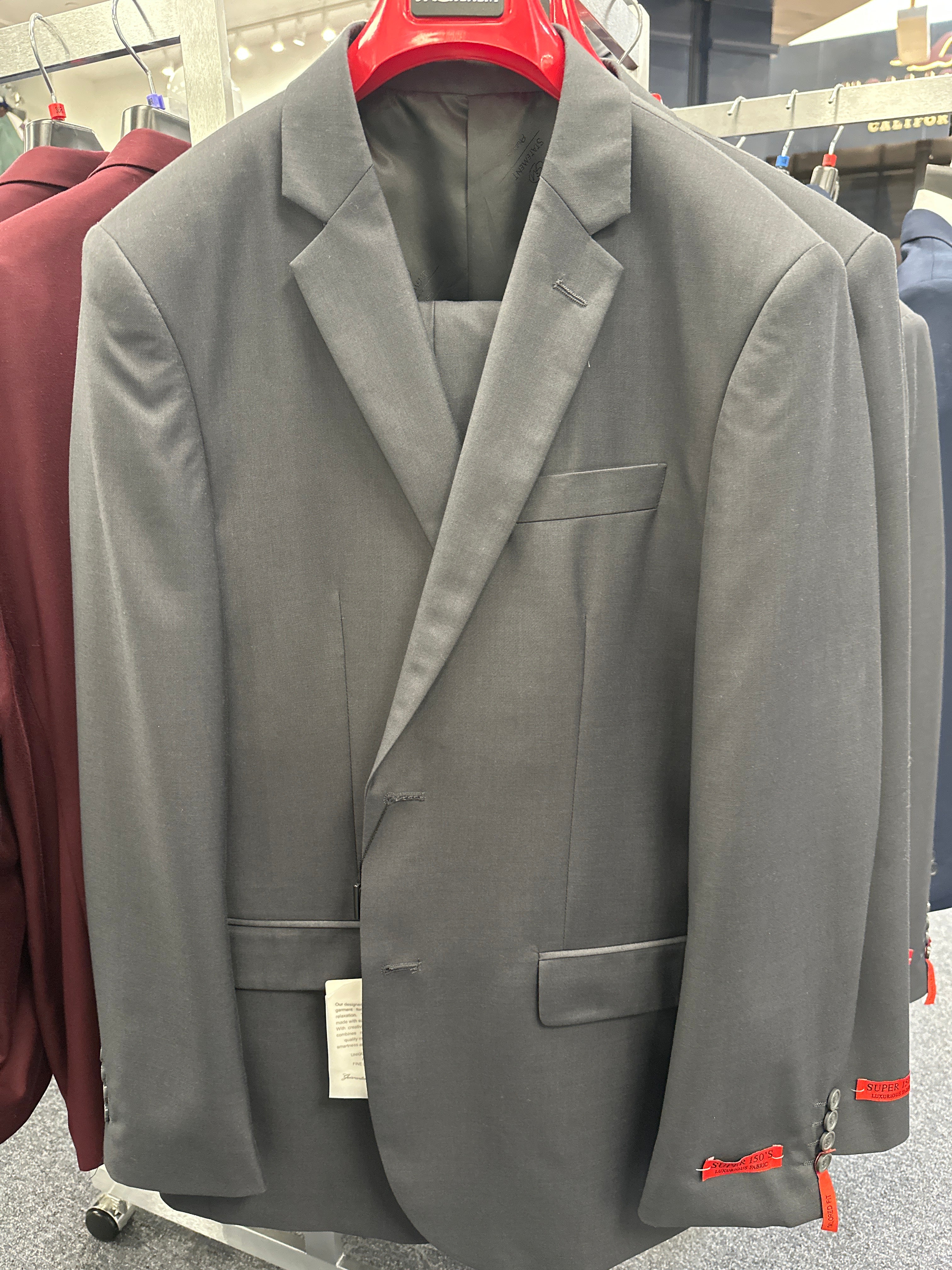 Celini Solid Charcoal 2 Piece Modern Fit Suit