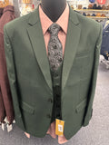 TNF Solid Green 3 Piece Slim Fit Suit