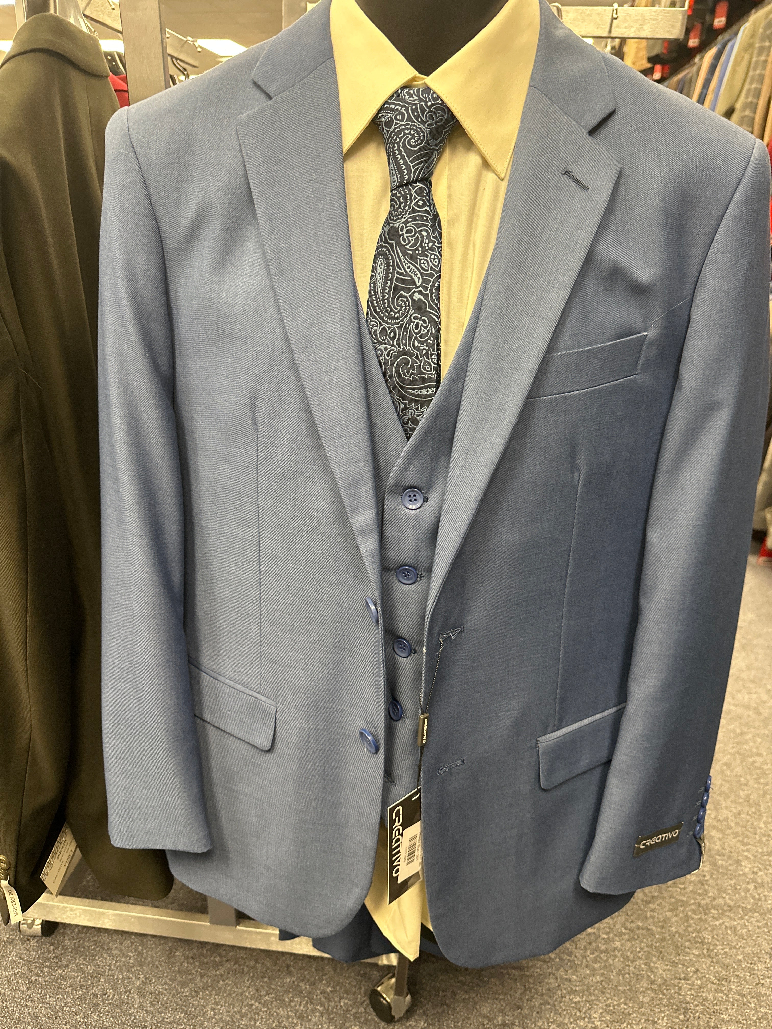 Powder Blue 3 Piece Classic Fit Creativo Suit