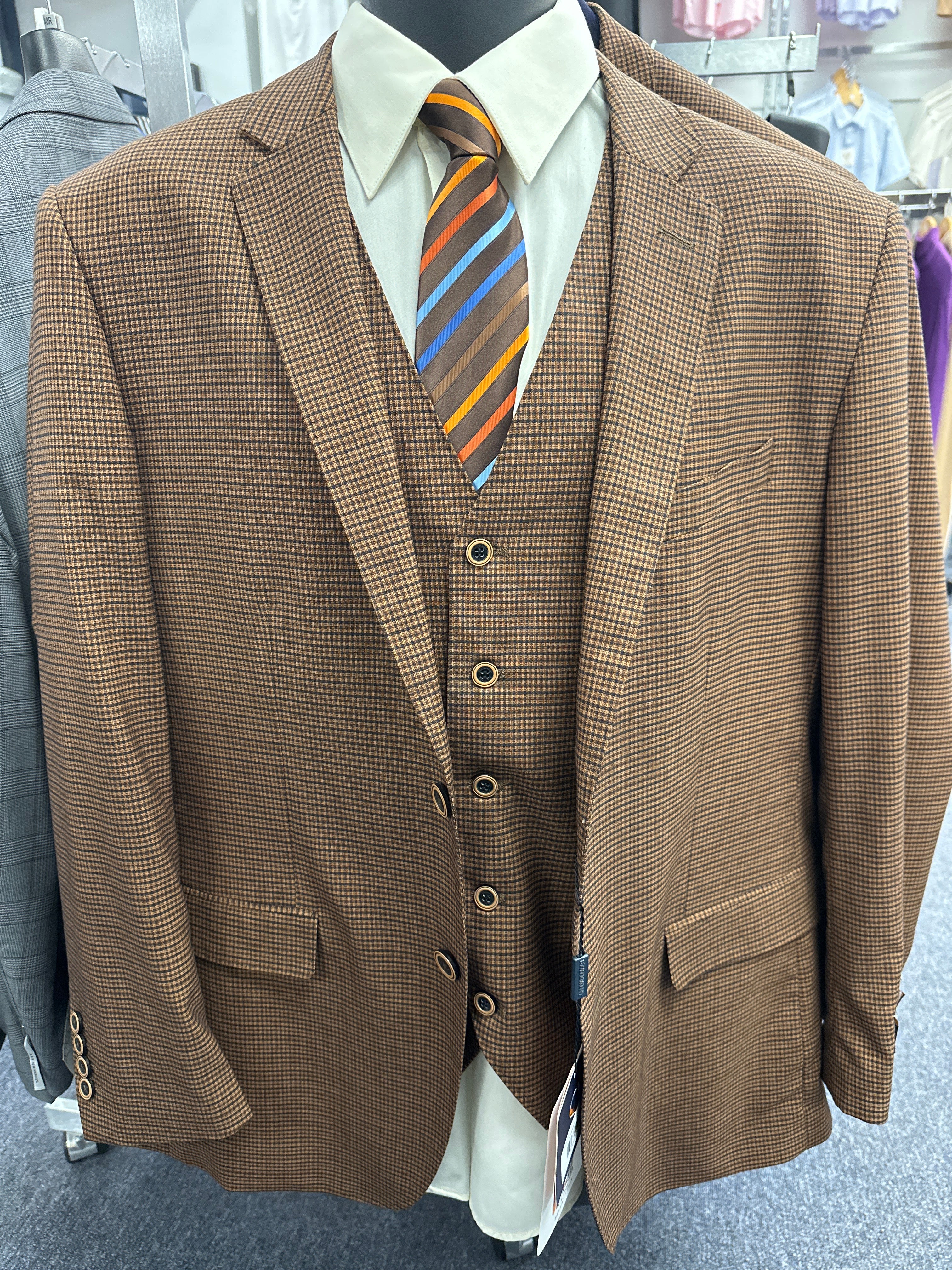 Statement Copper 3 Piece Tailored Fit Suit - Angel - 4