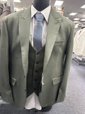 Vastros Sage Green 3 Piece Slim Fit Suit - SBL