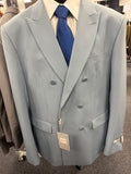 Vinci Ice Blue Slim Fit Double Breasted Suit - SDB-1