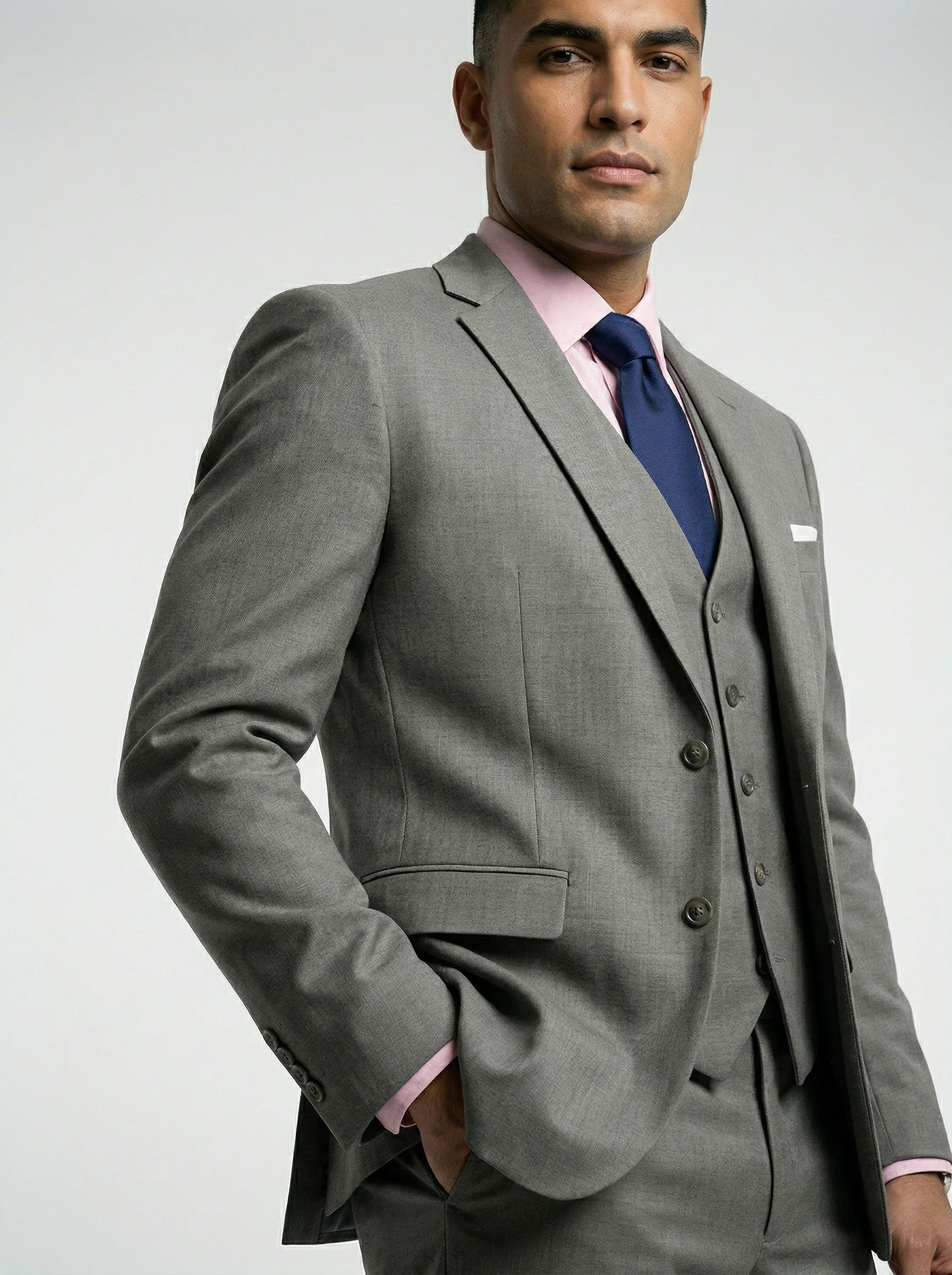 Grey 3 Piece Classic Fit Creativo Suit