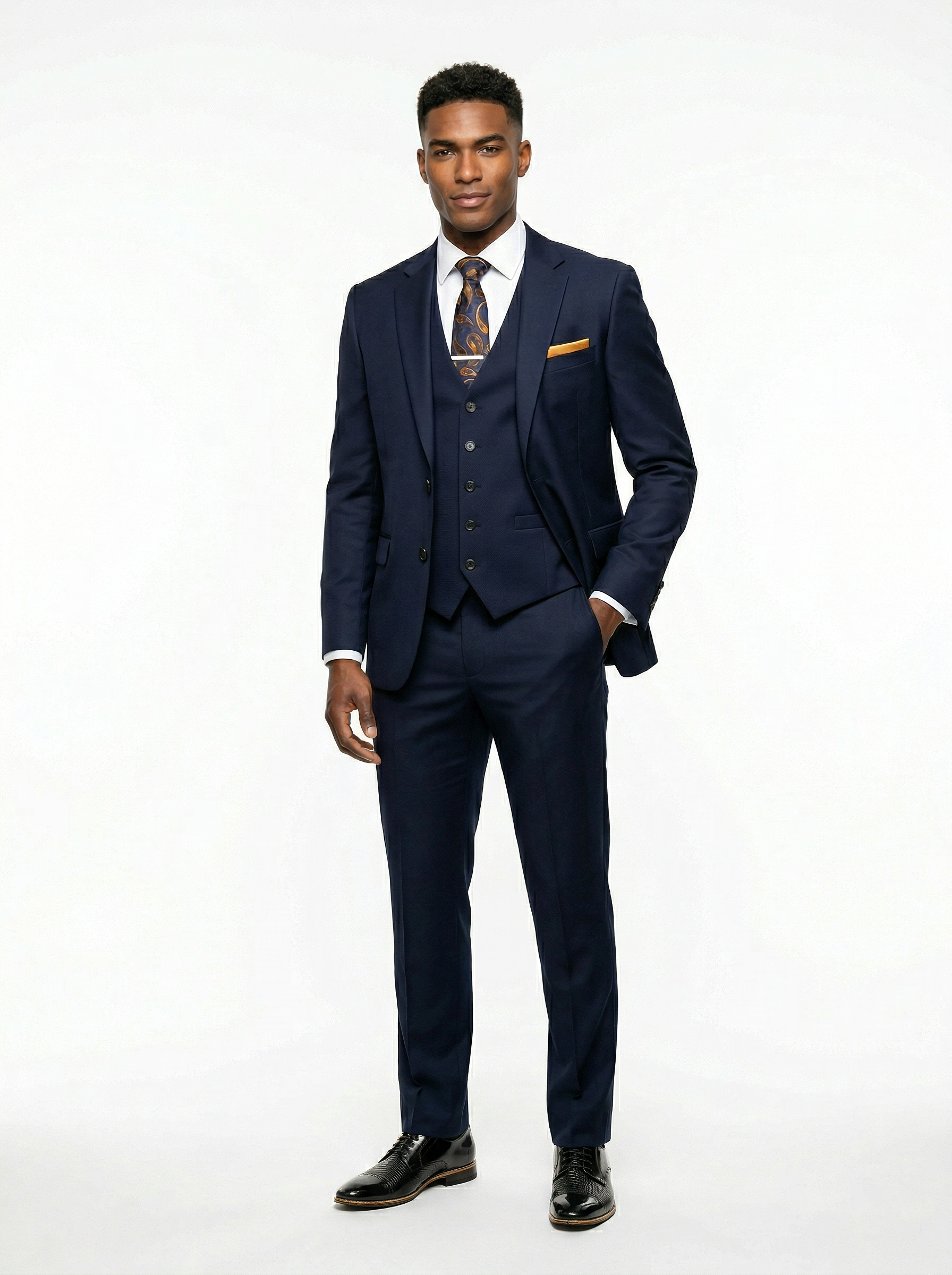 Navy 3 Piece Classic Fit Creativo Suit