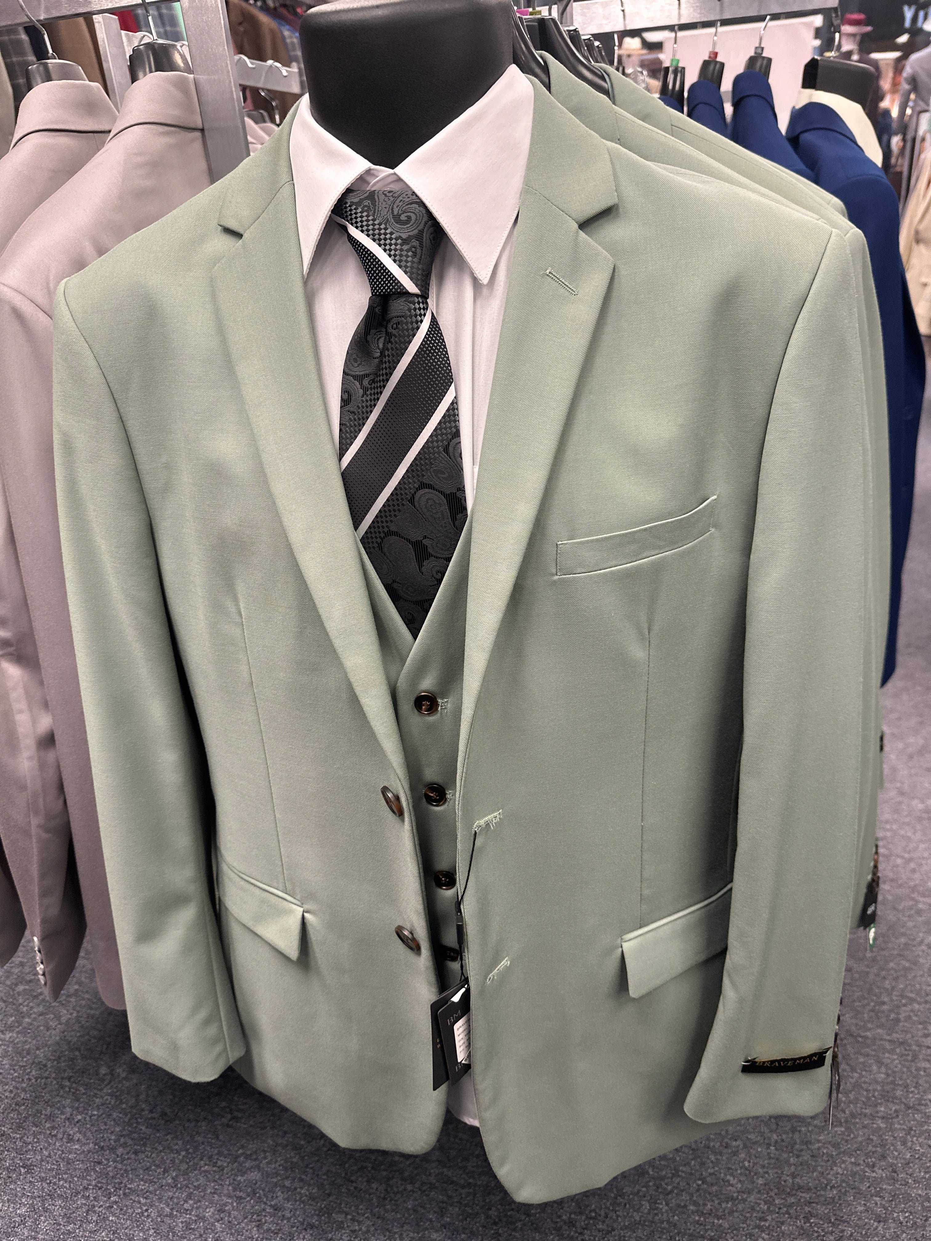 Braveman Sage 3 Piece Slim Fit Suit - M300