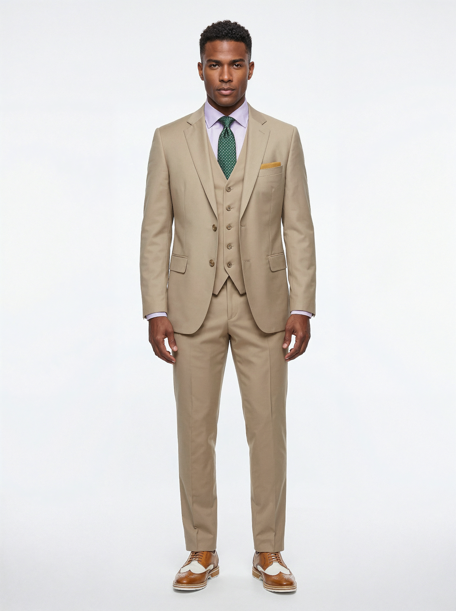 Statement Sand 3 Piece Tailored Fit Suit - STZV-100