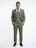 Statement Apple Green 3 Piece Tailored Fit Suit - STZV-102