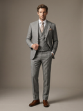 Statement Gray 3 Piece Tailored Fit Suit - Verona