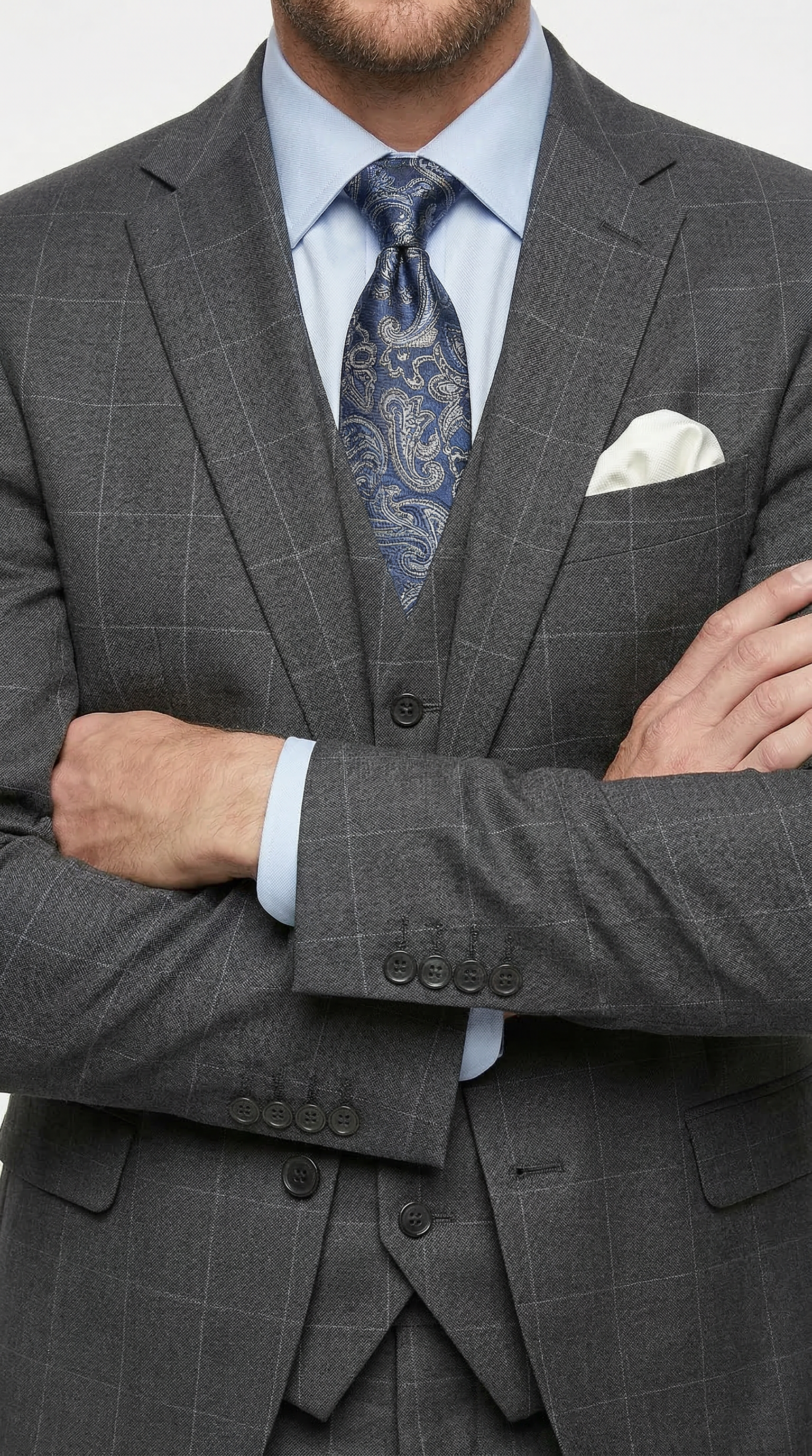 Studio Ferera Charcoal 3 Piece Slim Fit Suit - 31301