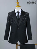 Kid's Black Glitter Tuxedo Size 18