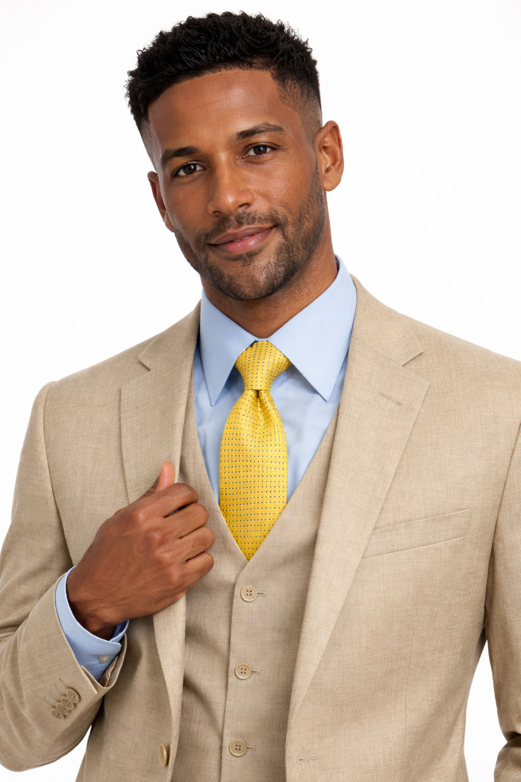 Capucci Beige 3 Piece Slim Fit Suit - 200