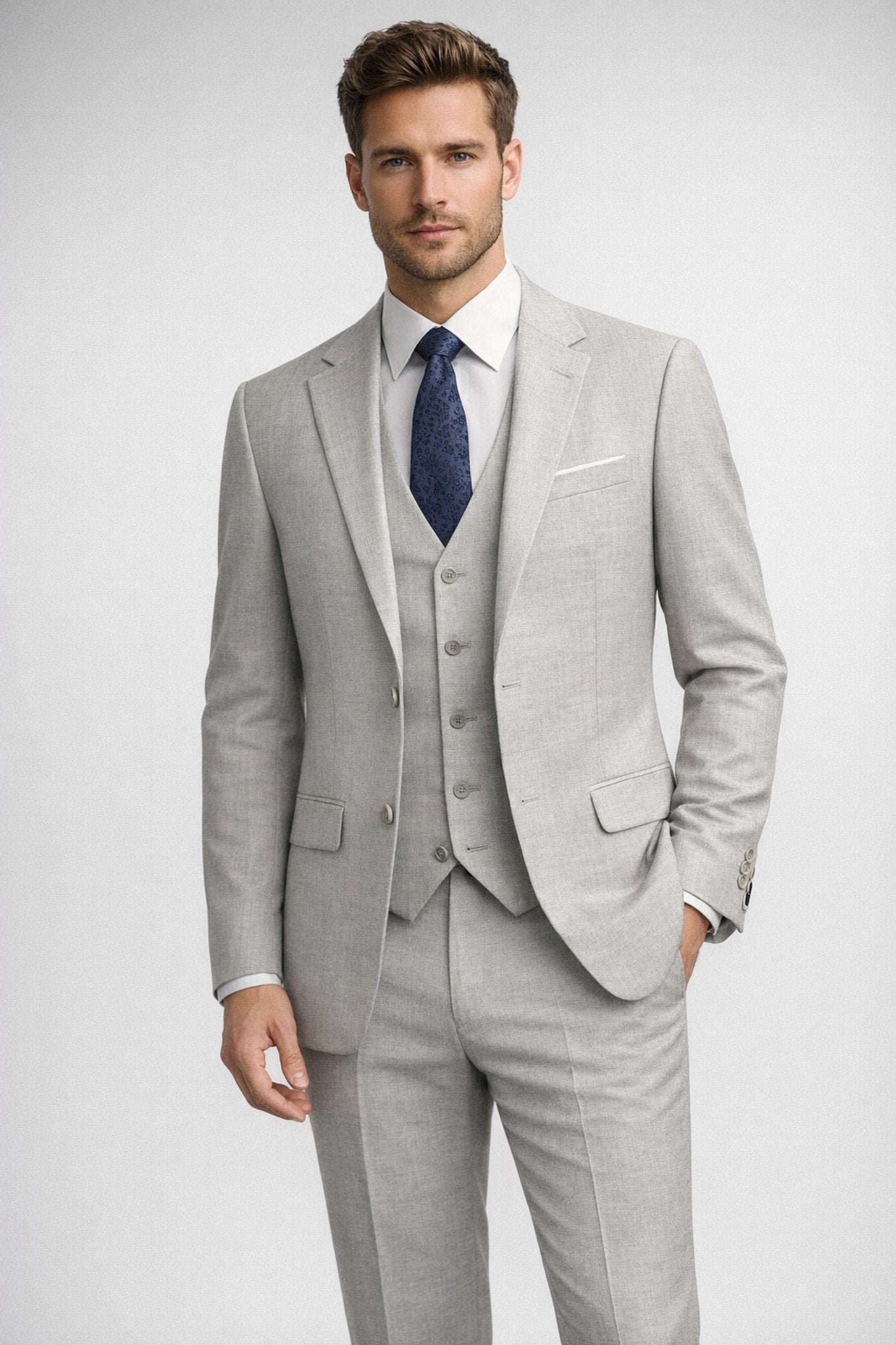 Capucci Glacier Grey 3 Piece Slim Fit Suit - 200