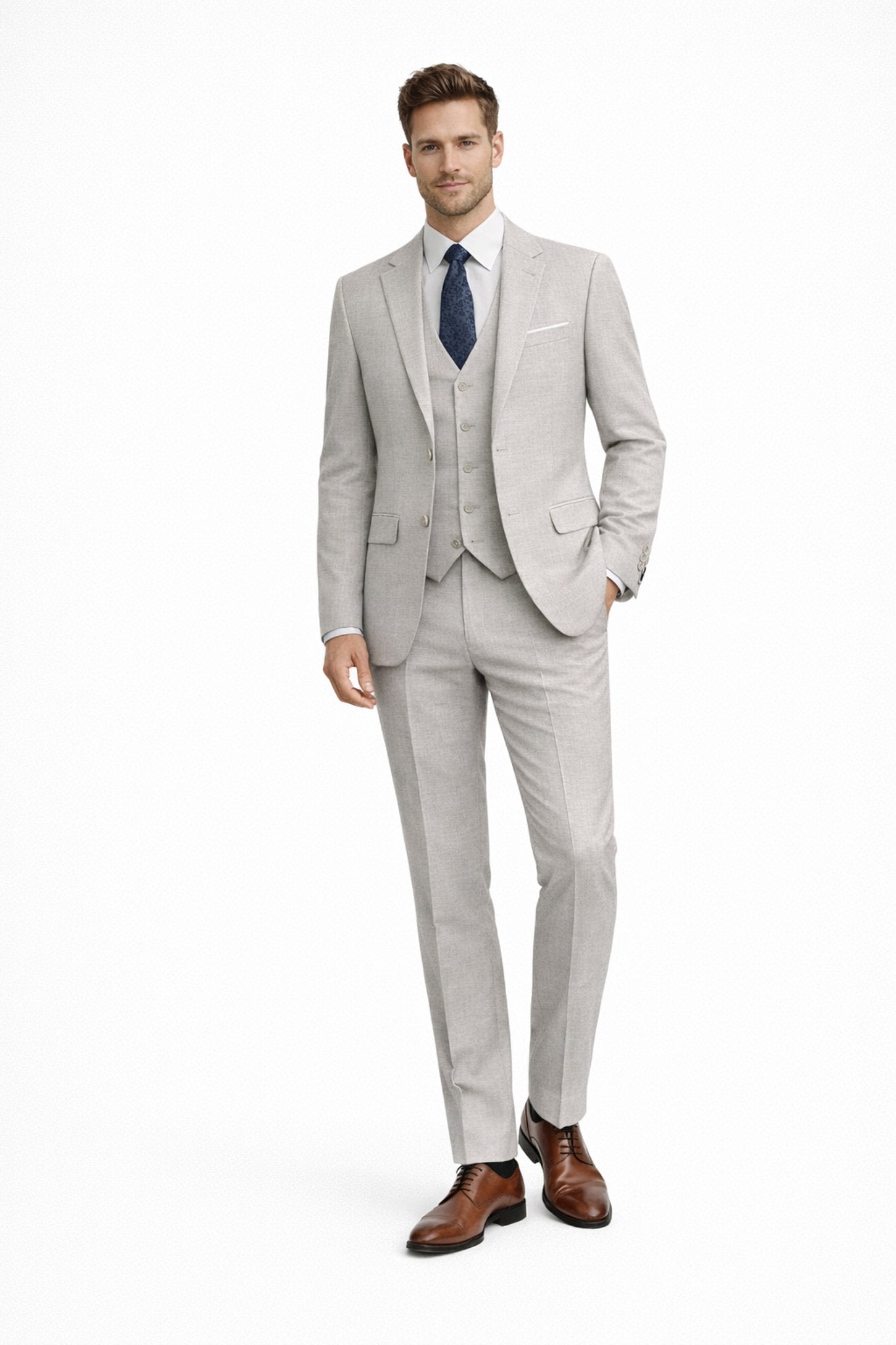 Capucci Glacier Grey 3 Piece Slim Fit Suit - 200