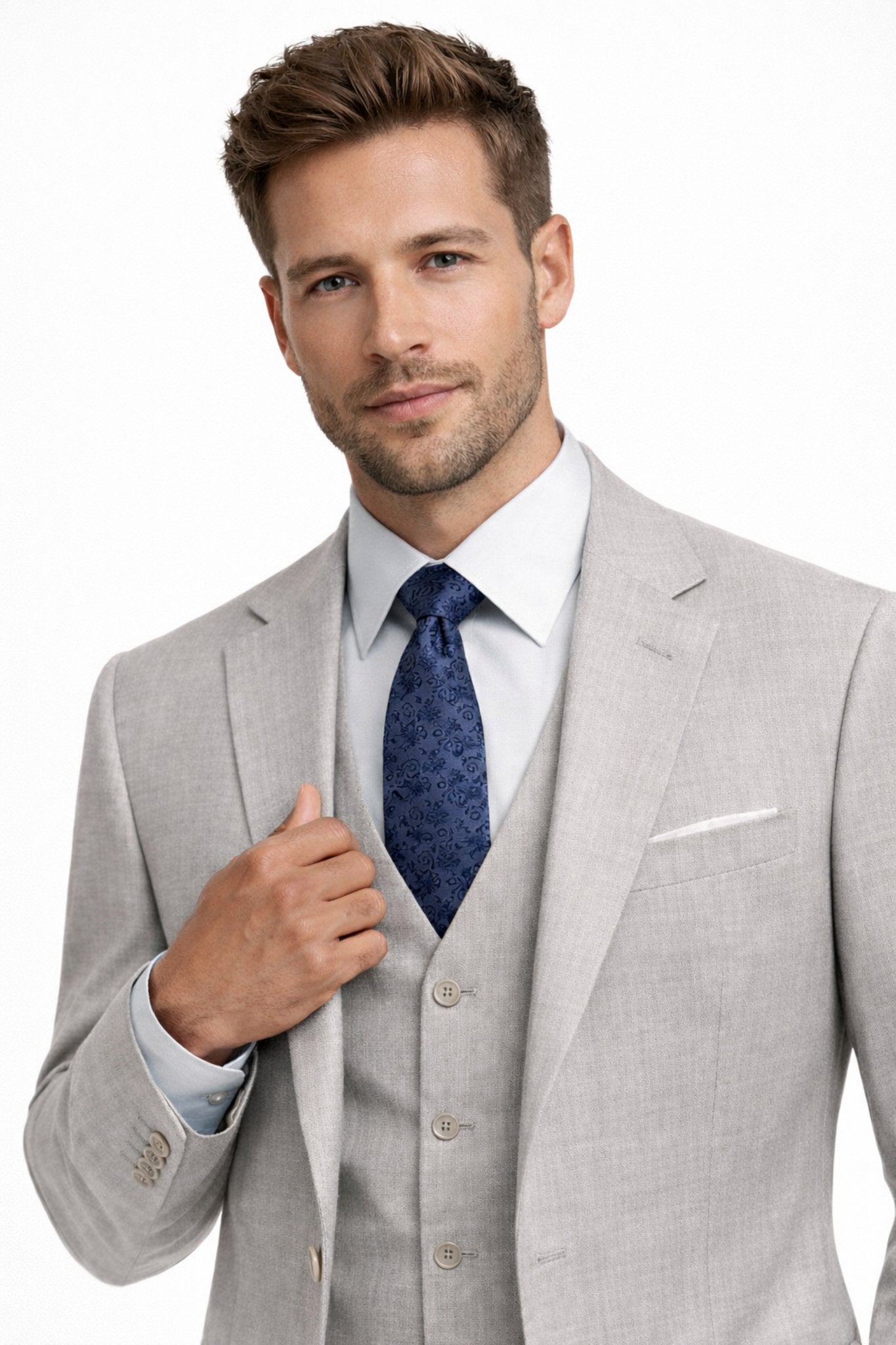 Capucci Glacier Grey 3 Piece Slim Fit Suit - 200