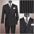 Black 2 PC Classic Fit Pinstripe Double Breast Size 40R