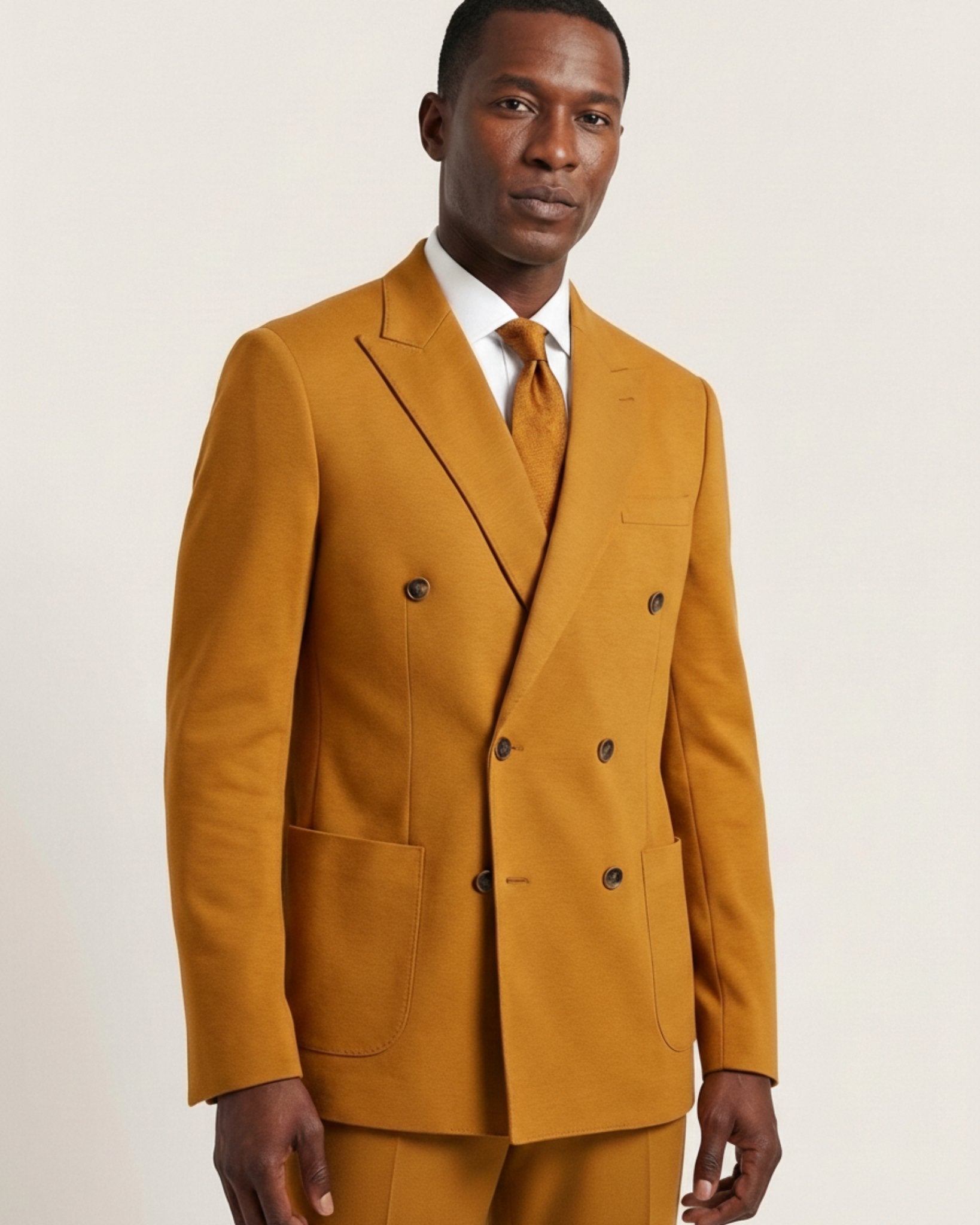 Giovanni Testi Light Brown Slim Fit Double Breasted Suit - GT6DBP-2001